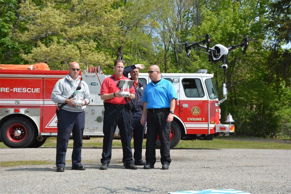 firefighters drone training class