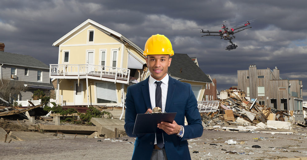 Insurance industry drones are being used to assess damage from natural disasters
