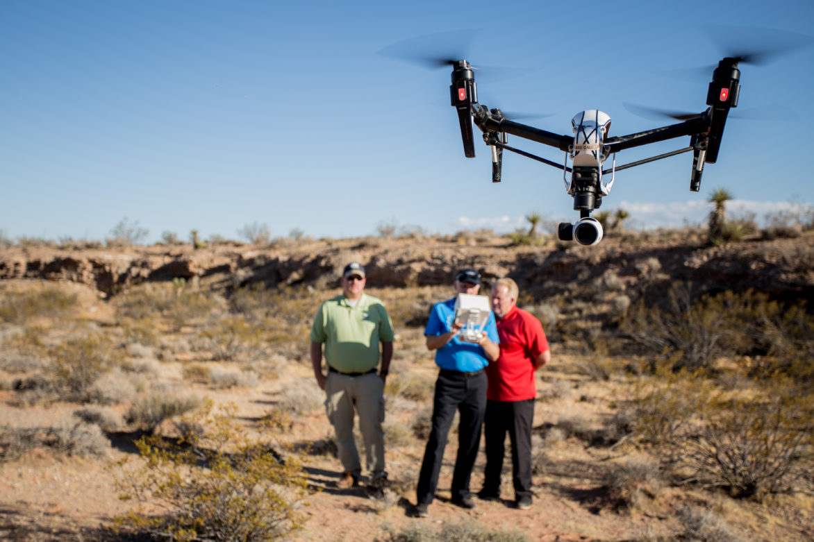 Image of group flying drone