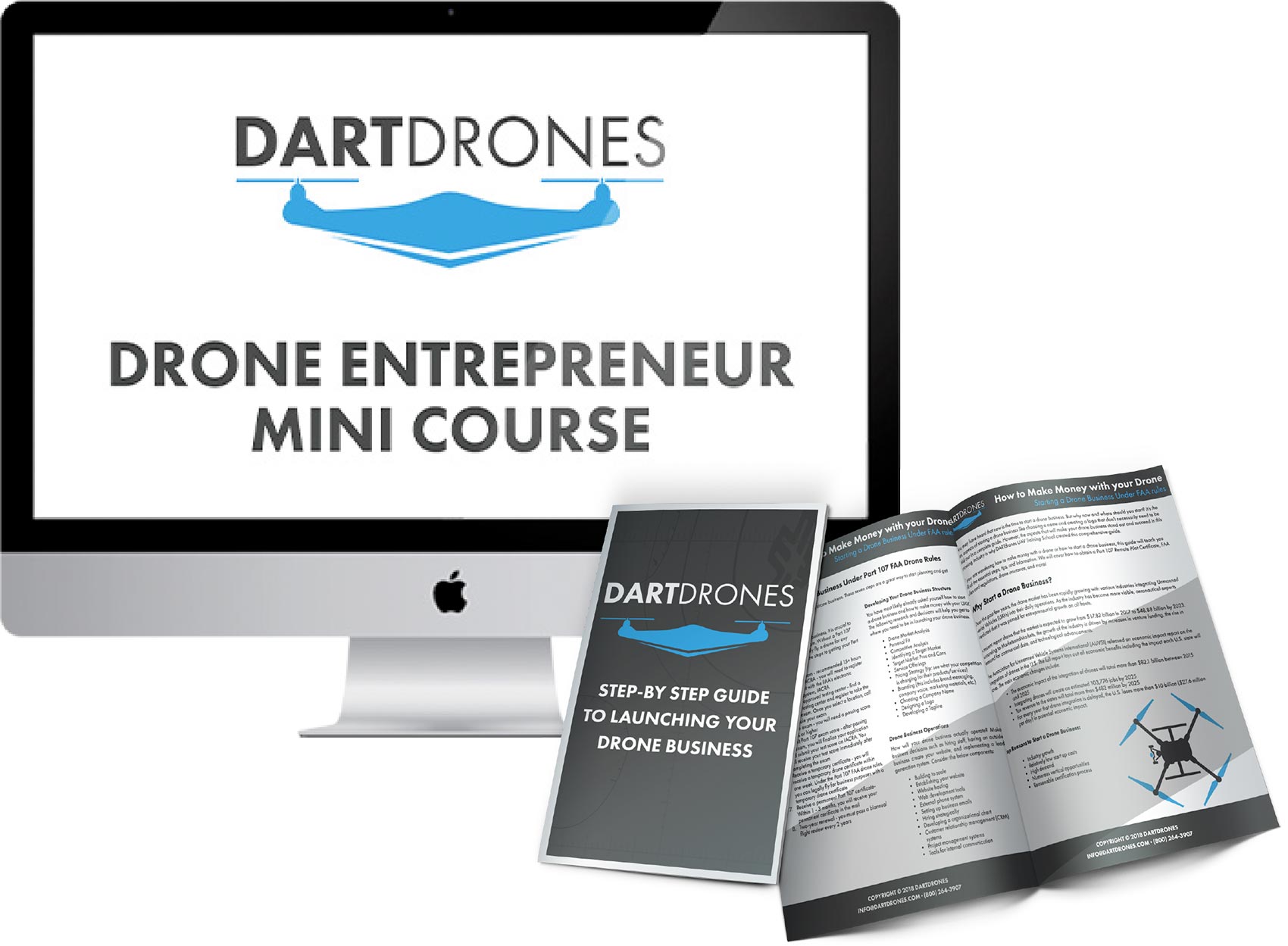 Image of DARTdrones mini course screen with booklet