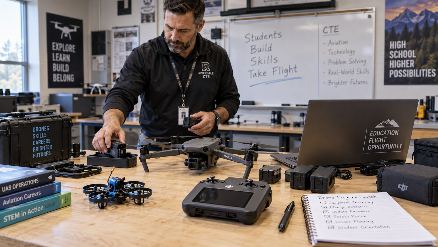 Equipment and technology used to start a high school drone program